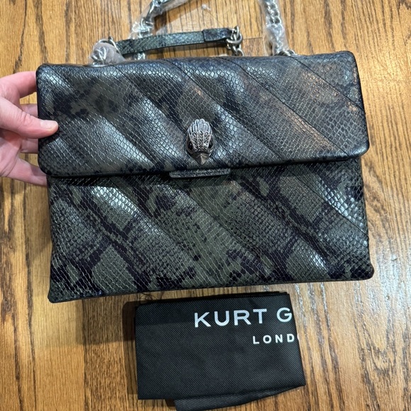 KURT GEIGER
Soho Large Croc Embossed Shoulder Bag In Open Green - Picture 2 of 8